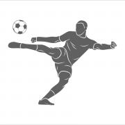 2173435 silhouette joueur de football tir rapide un ballon sur un fond blanc illustration vectoriel