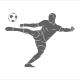 2173435 silhouette joueur de football tir rapide un ballon sur un fond blanc illustration vectoriel